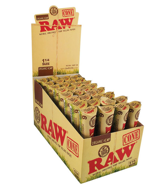 RAW CONES 1 1/4 ORGANIC 6’S – 32PK