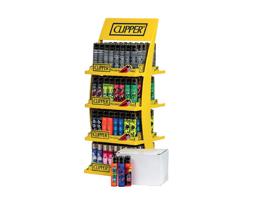 CLIPPER LIGHTERS 4 TIER STAND 160+20 FREE – 180PK