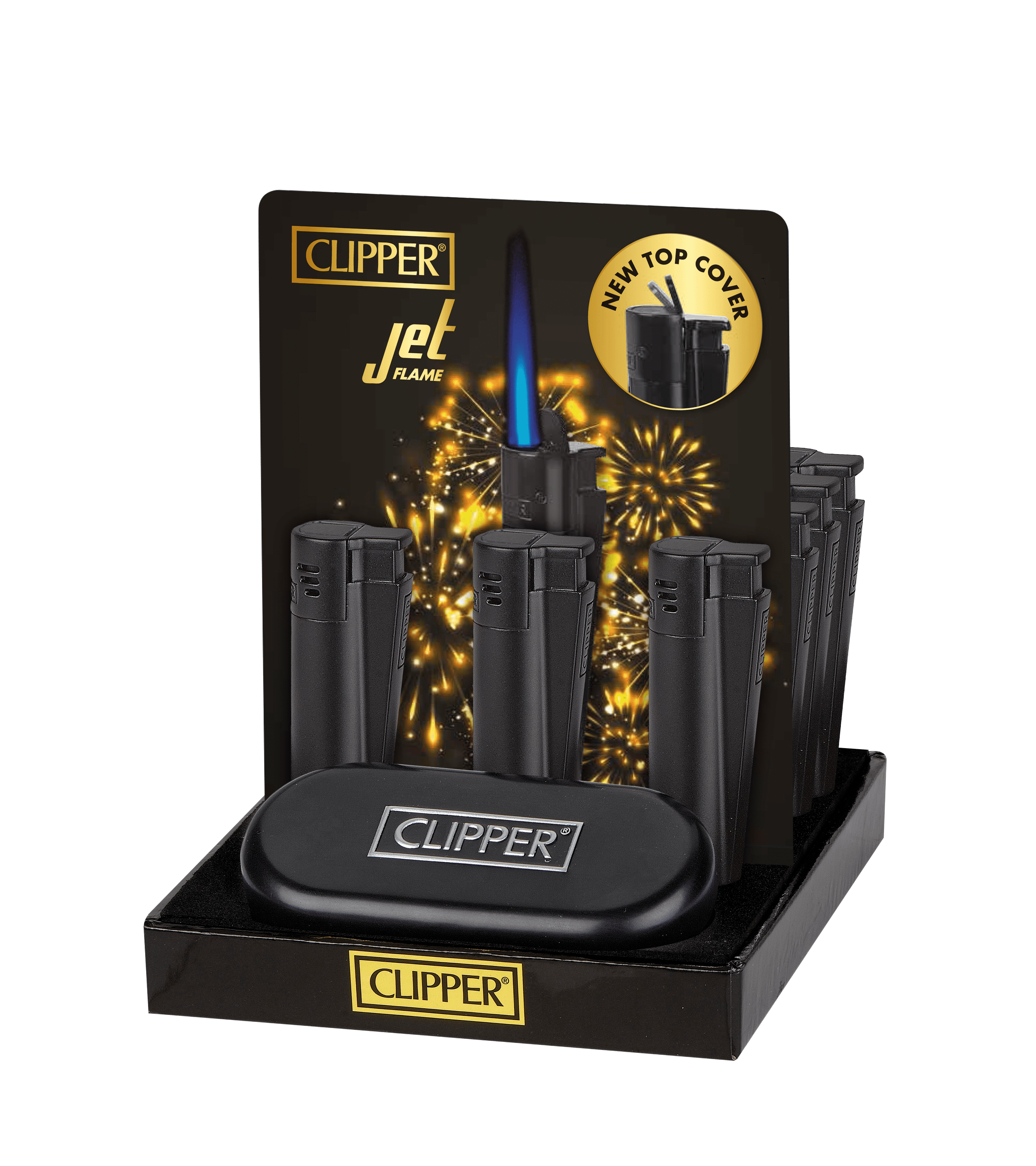 CLIPPER LIGHTERS METAL GIFT JET FLAME BLACK – 12PK