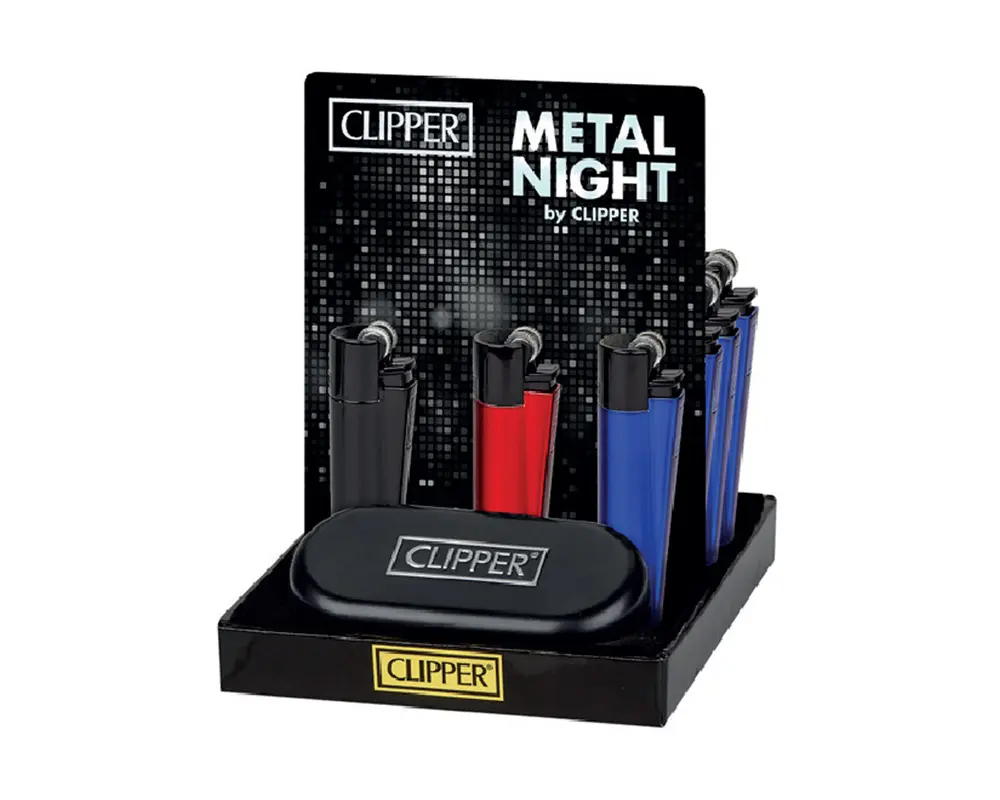 CLIPPER LIGHTERS METAL GIFT NIGHT COLOURS – 12PK