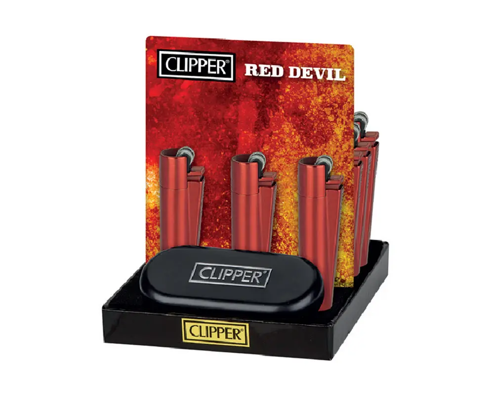 CLIPPER LIGHTERS METAL GIFT RED DEVIL – 12PK