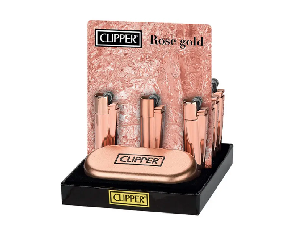 CLIPPER LIGHTERS METAL GIFT ROSE GOLD – 12PK
