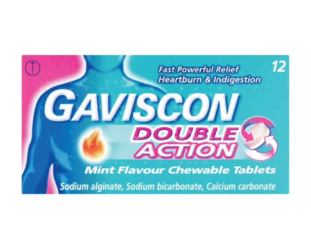 GAVISCON DOUBLE ACTION TABLETS – 12PK