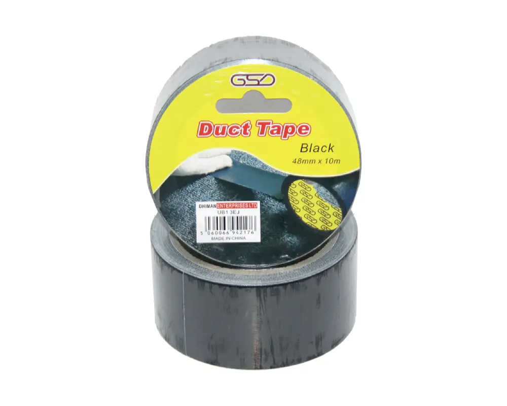 GSD DUCT TAPE BLACK SINGLE 48MM X 10M