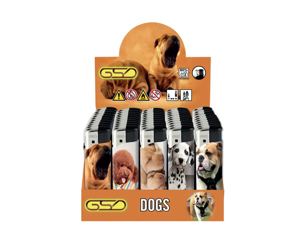 GSD LIGHTERS ELECTRONIC DOGS – 50PK