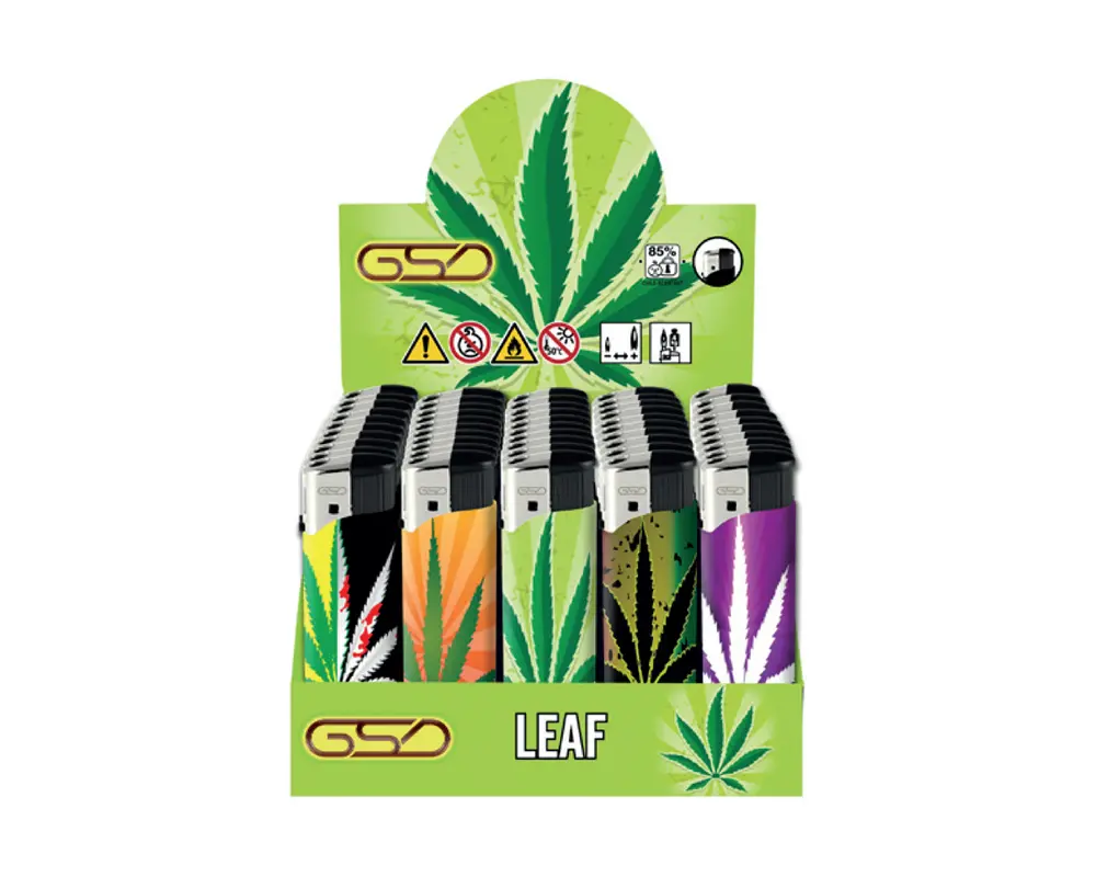 GSD LIGHTERS ELECTRONIC LEAF – 50PK