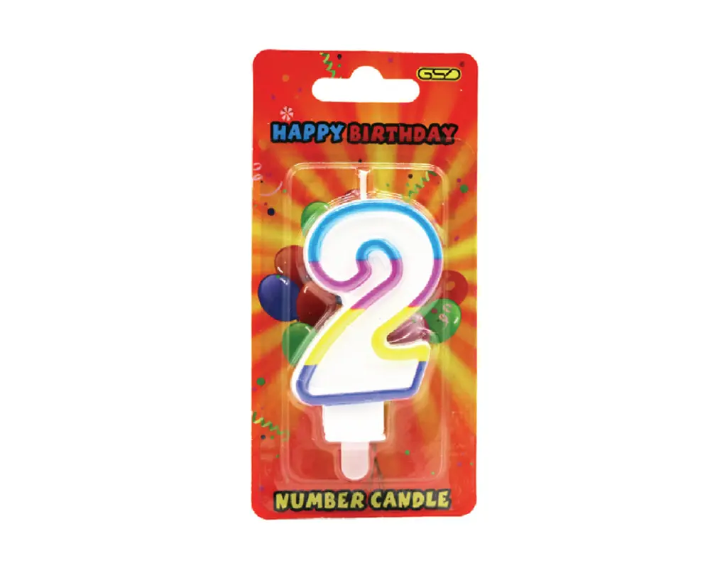 GSD NUMBER CANDLES NO. 2 – 6PK