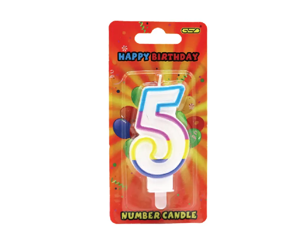 GSD NUMBER CANDLES NO. 5 – 6PK