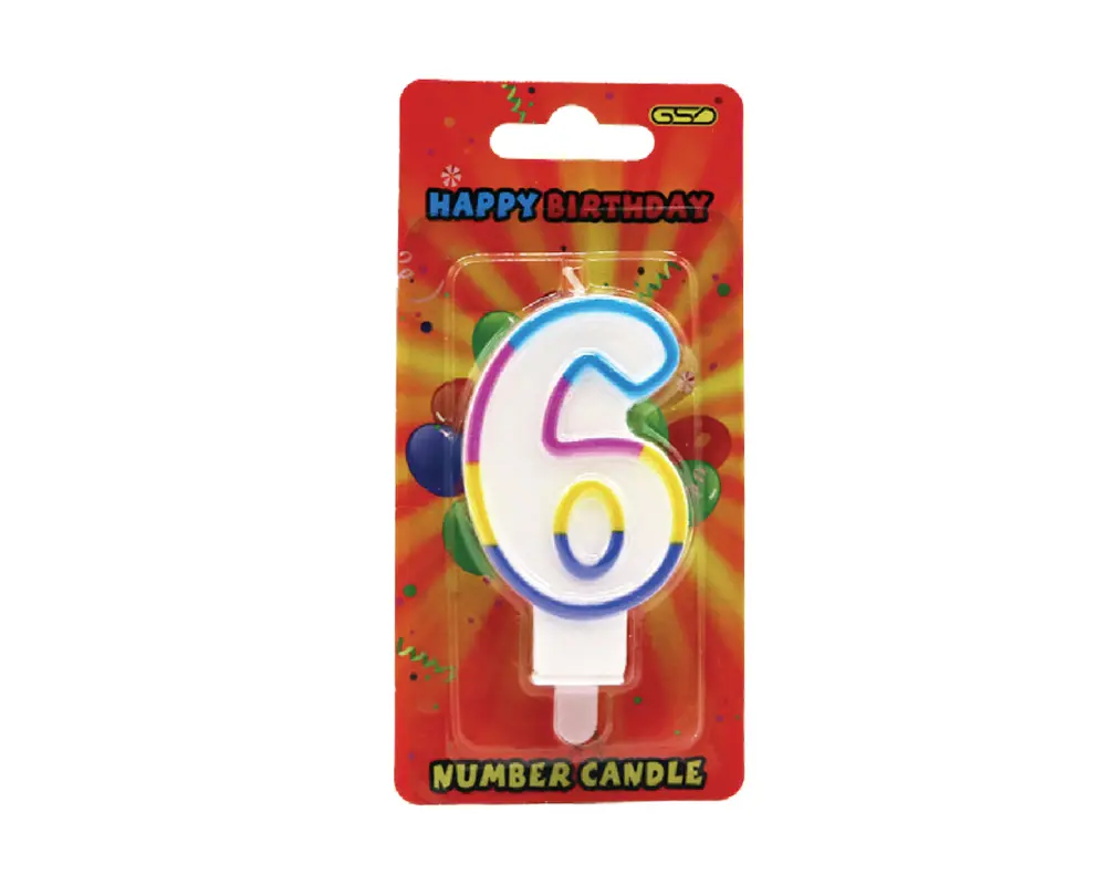 GSD NUMBER CANDLES NO. 6 – 6PK