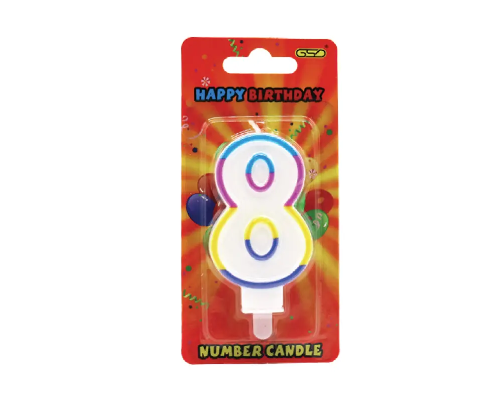 GSD NUMBER CANDLES NO. 8 – 6PK