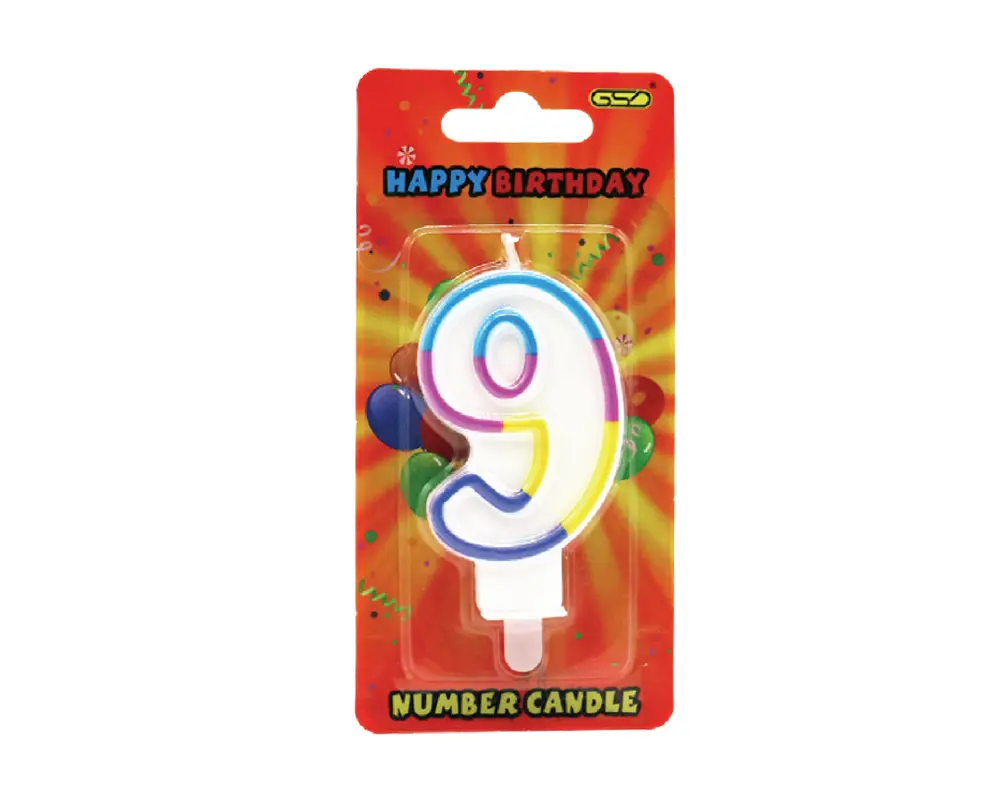 GSD NUMBER CANDLES NO. 9 – 6PK