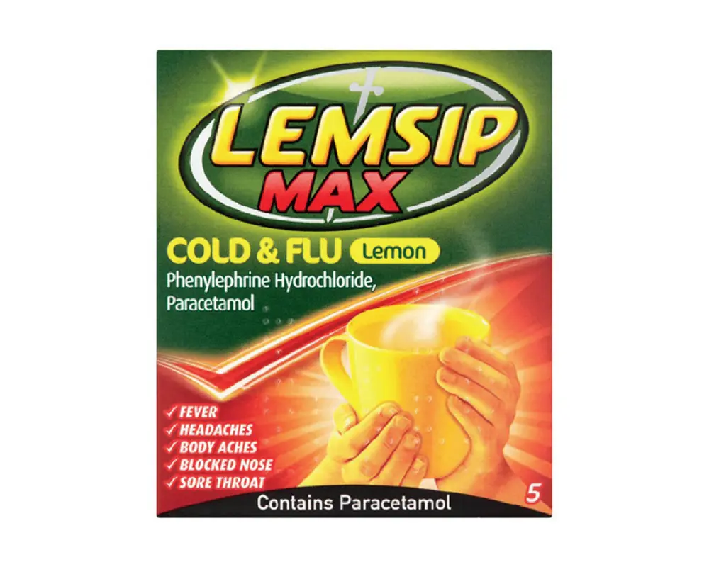 LEMSIP MAX COLD & FLU LEMON 5’S – 6PK