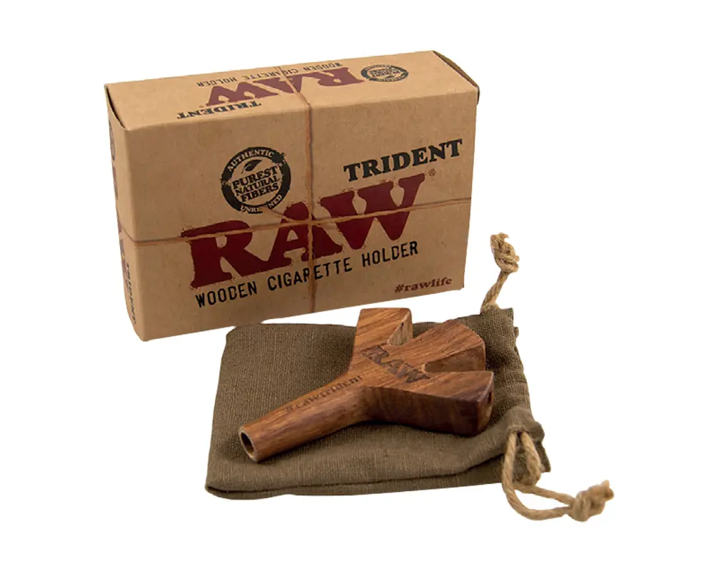 RAW TRIDENT CIG HOLDER WOODEN