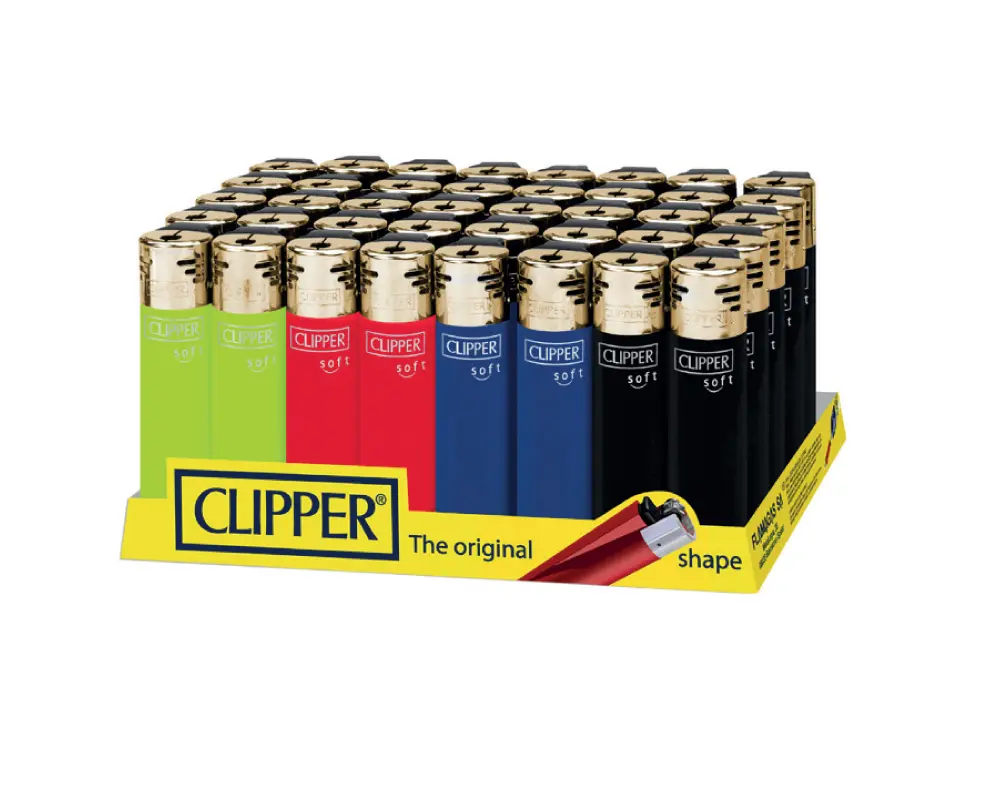 CLIPPER SOFT 1 ELECTRIC BLACK/ GOLD & PEACH – 40PK