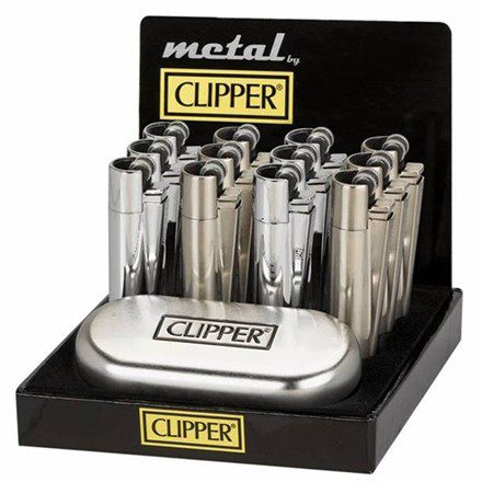 CLIPPER LIGHTERS METAL GIFT CHROME SILVER – 12PK