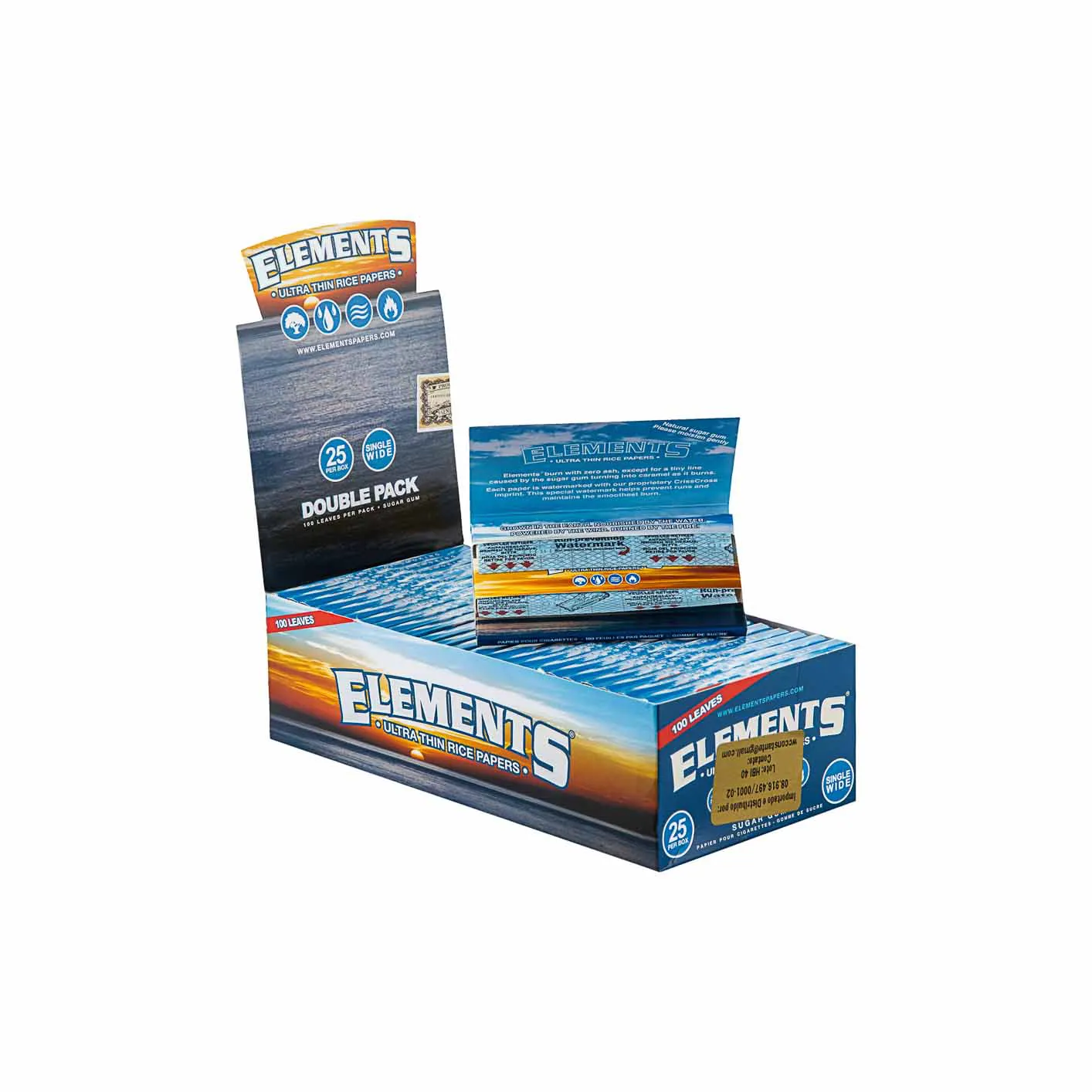 ELEMENTS SINGLE WIDE DOUBLE PACK PAPERS – 25PK
