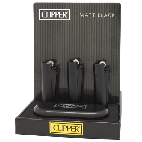 CLIPPER LIGHTERS METAL GIFT MATT BLACK – 12PK
