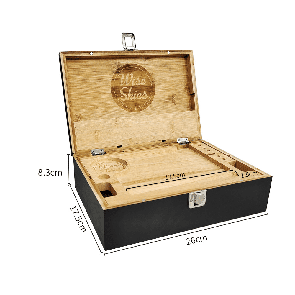 WISE SKIES EXTRA LARGE BAMBOO BLACK WOODEN BOX