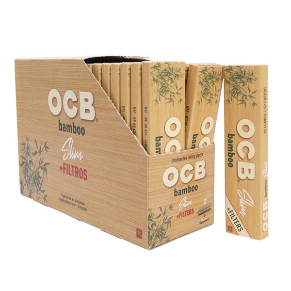 OCB BAMBOO CONNOISSEUR KING SLIM PAPER + TIPS 1×32