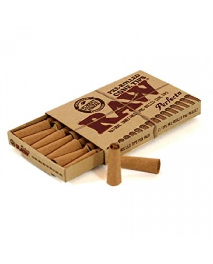 RAW PRE-ROLLED CONE TIPS PERFECTO – 20PK