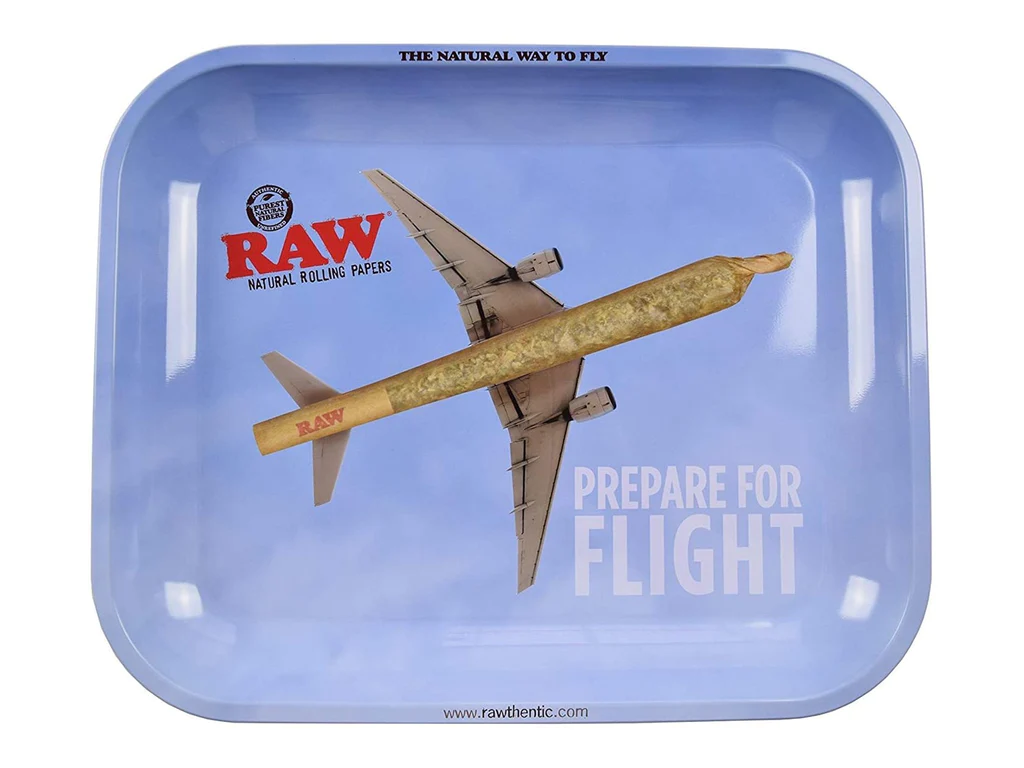 RAW METAL ROLLING TRAY LARGE FLYING HIGH