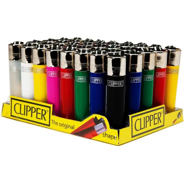 CLIPPER LIGHTERS SOLID COLOURS – 40PK