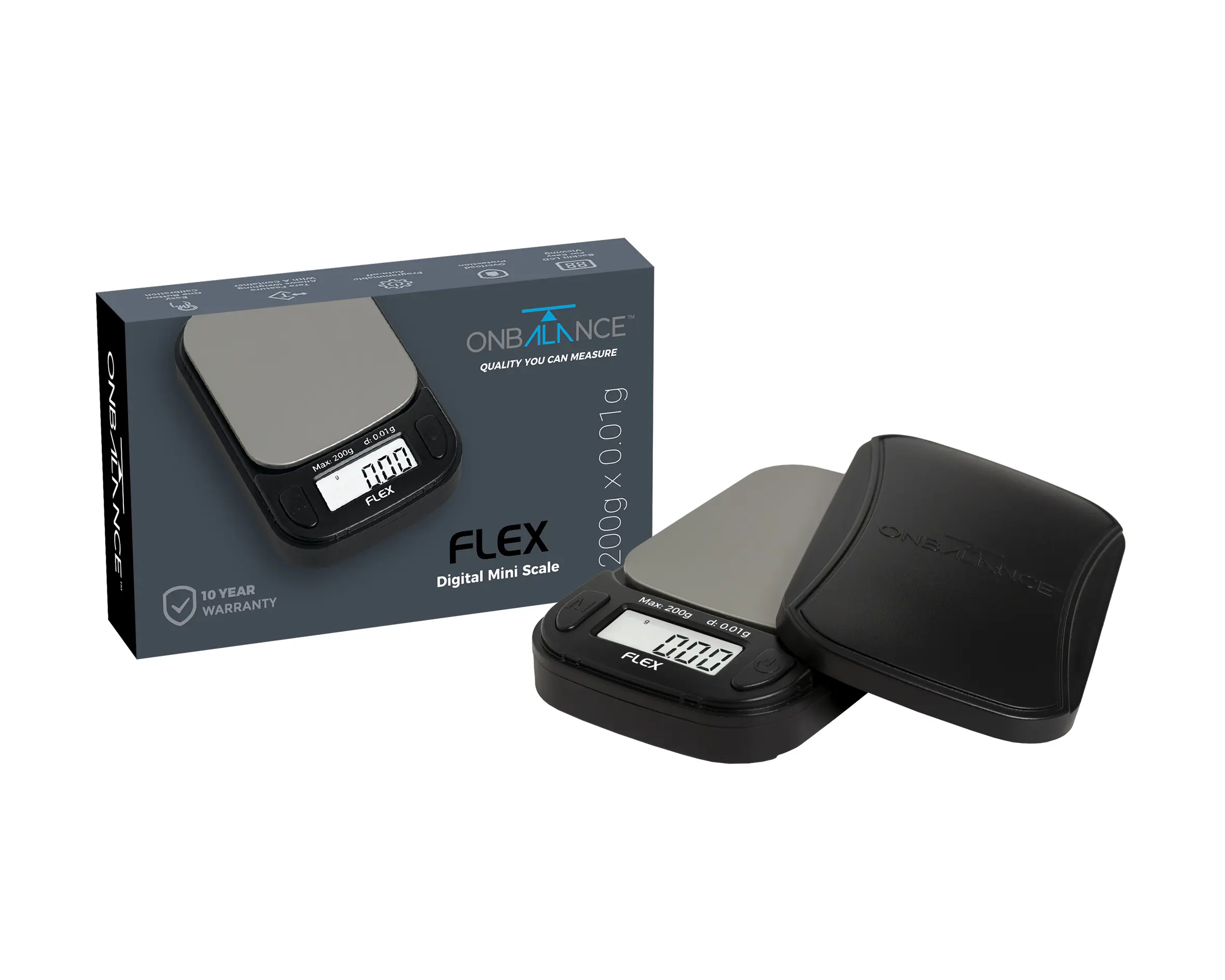 FLEX ON BALANCE DIGITAL MINI SCALE 200G X 0.01G – BLACK