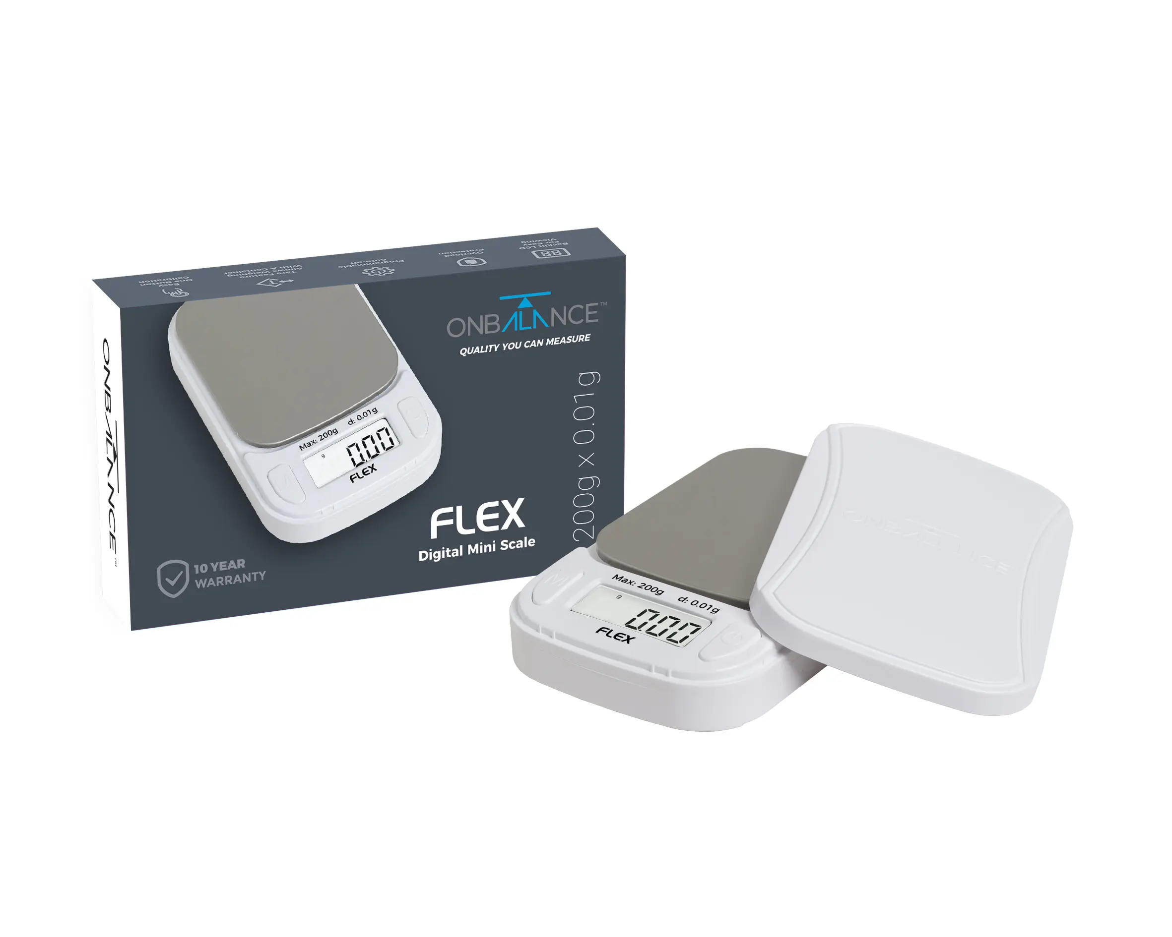 FLEX ON BALANCE DIGITAL MINI SCALE 200G X 0.01G – WHITE