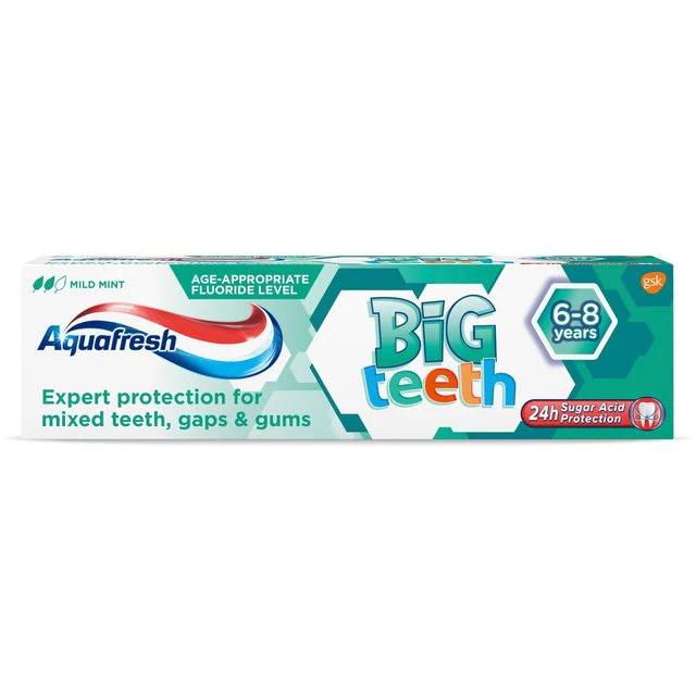 AQUAFRESH BIG TEETH 6-8 50ML UK – 12PK