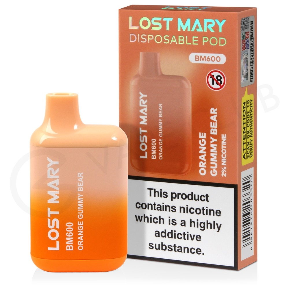 LOST MARY VAPE ORANGE GUMMY BEAR – 10PK